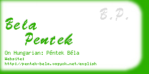bela pentek business card